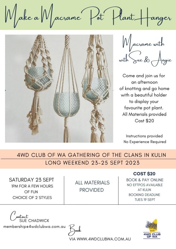 Macrame workshop Saturday 24 September - CANCELLED!